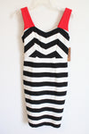 NEW Nue By Shani Black White Red Striped Dress | 2