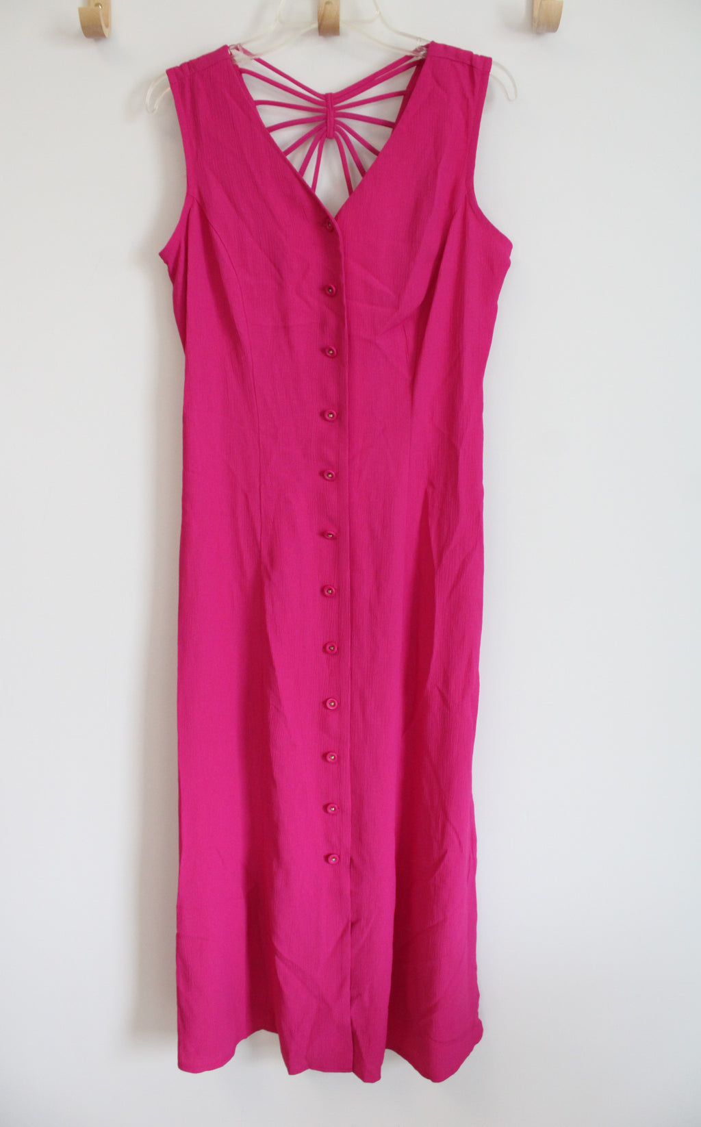 Scarlett Vintage Hot Pink Button Down Dress | 11