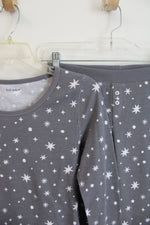 Old Navy Gray & White Star Waffle Knit 2-Piece Pajama Set | XS