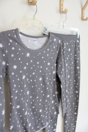 Old Navy Gray & White Star Waffle Knit 2-Piece Pajama Set | XS