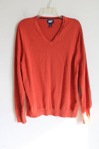 Lands' End Orange Knit Supima Cotton Sweater | L