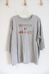 Lane Bryant Gray "Merry & Bright" Long Sleeved Top | 22/24