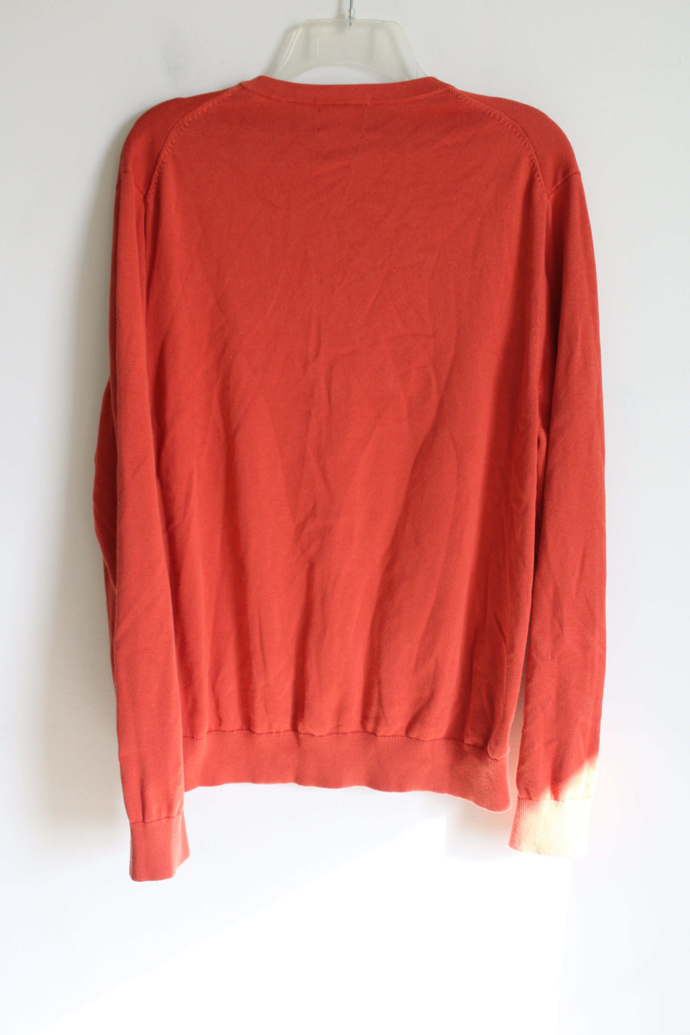 Lands' End Orange Knit Supima Cotton Sweater | L