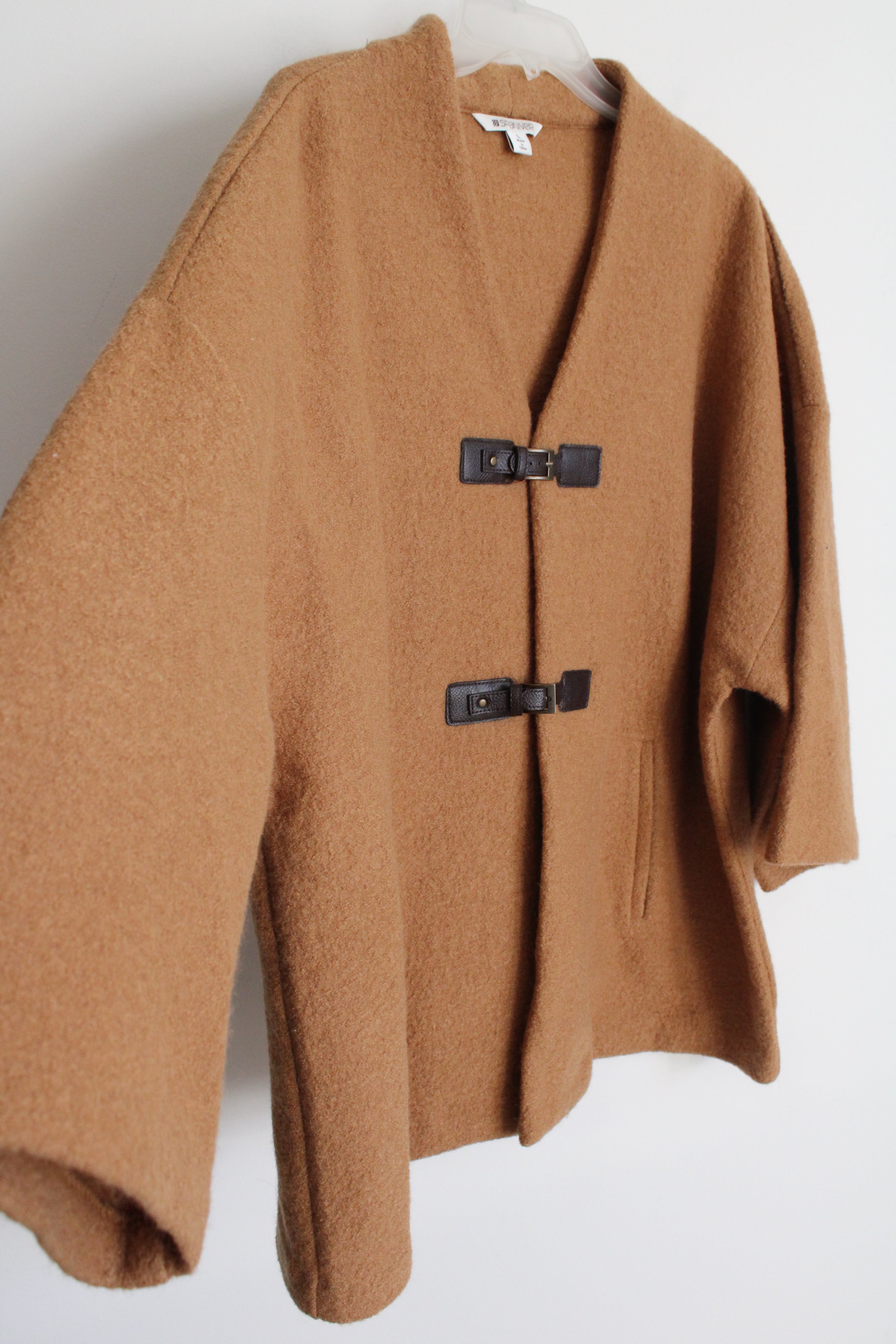 Spanner Brown 100% Wool Cardigan Coat | L