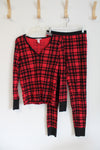 Victoria's Secret Red & Black Plaid 2-Piece Pajama Set | M