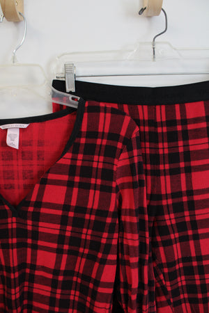 Victoria's Secret Red & Black Plaid 2-Piece Pajama Set | M