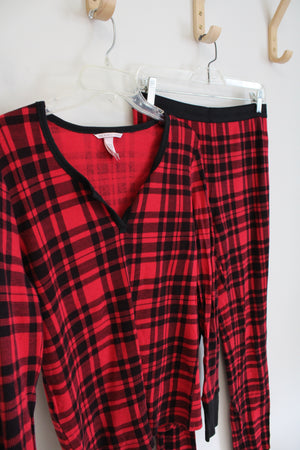 Victoria's Secret Red & Black Plaid 2-Piece Pajama Set | M