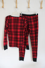 Victoria's Secret Red & Black Plaid 2-Piece Pajama Set | M