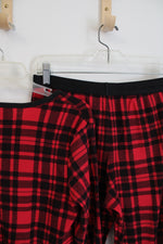 Victoria's Secret Red & Black Plaid 2-Piece Pajama Set | M