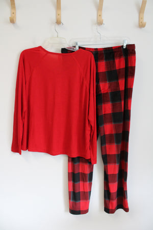 Stars Above Soft Red & Black Plaid 2-Piece Pajama Set | XL