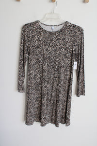 NEW Old Navy Leopard Print Long Sleeved Swing Dress | S