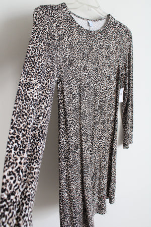 NEW Old Navy Leopard Print Long Sleeved Swing Dress | S