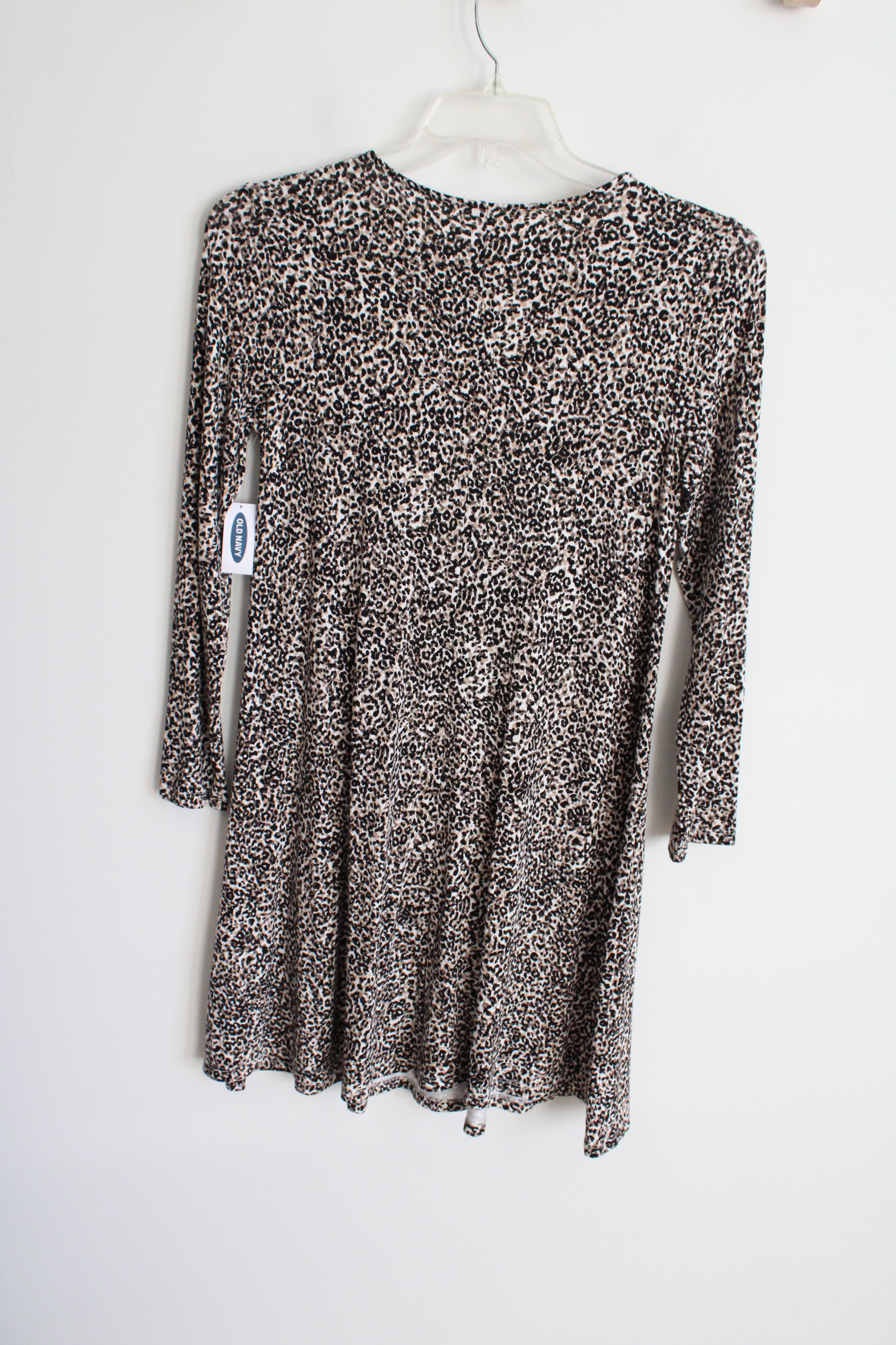 NEW Old Navy Leopard Print Long Sleeved Swing Dress | S