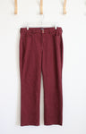 NYDJ Maroon Marilyn Straight Pants | 14