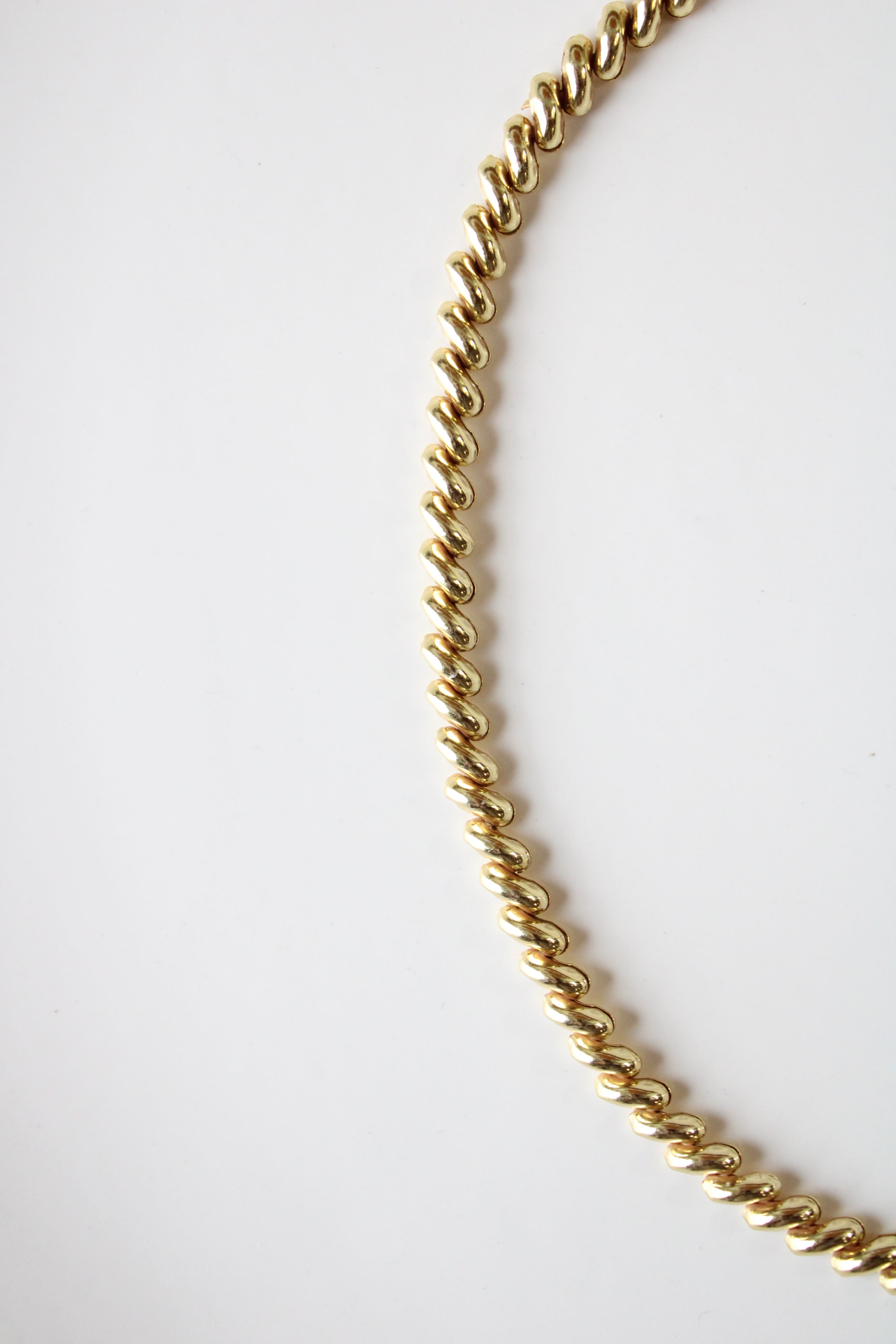 Gold Coated Sterling Silver Sculpted Cable Chain Necklace