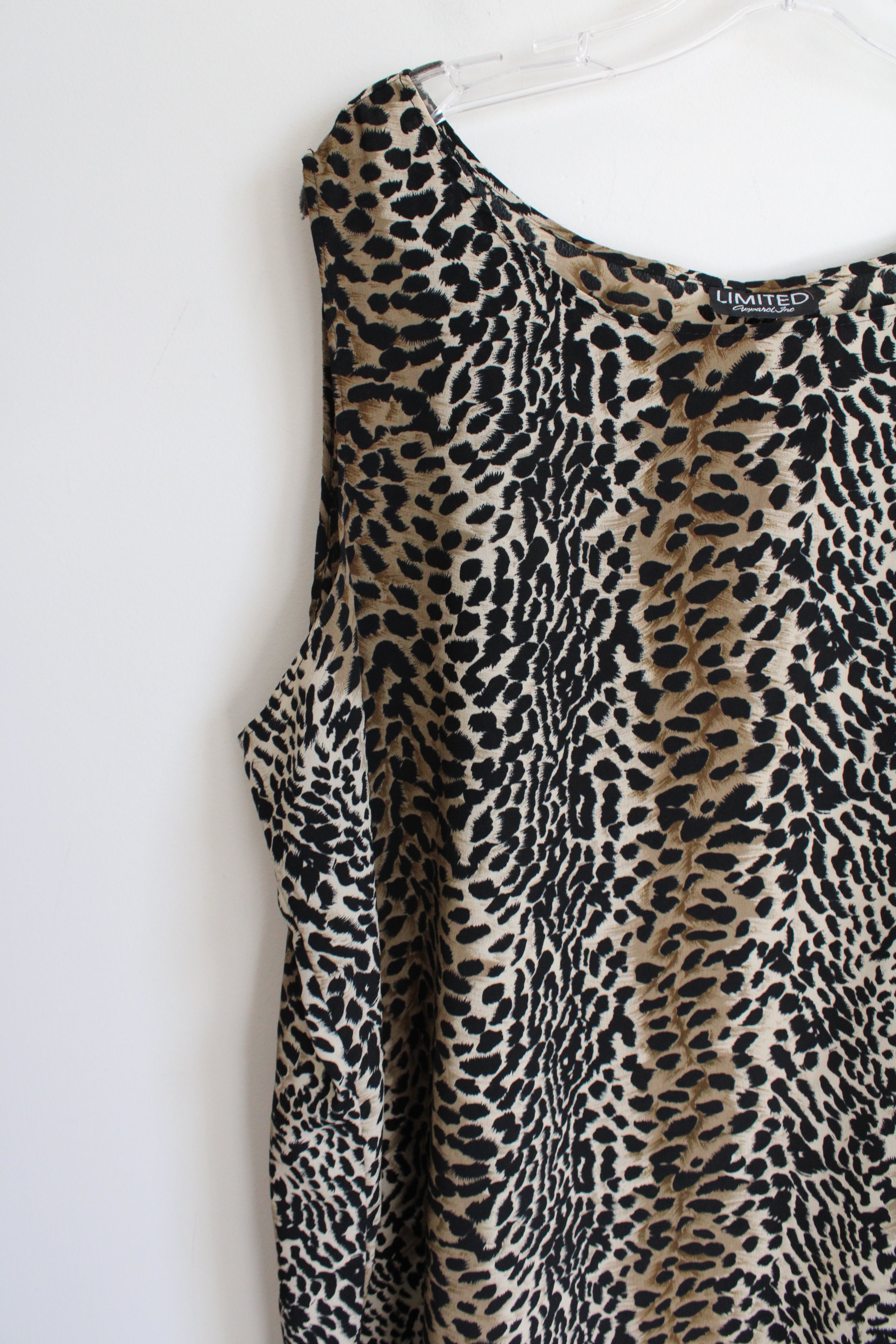 Limited Apparel Inc. Vintage Green Cheetah Print Chiffon Dress | 2XL