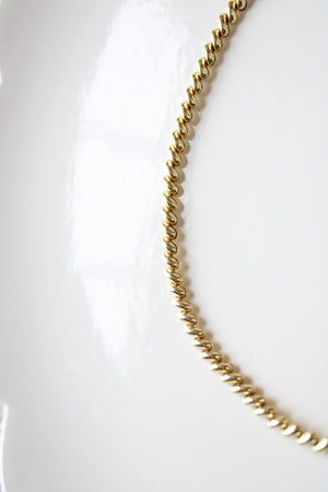 Gold Coated Sterling Silver Sculpted Cable Chain Necklace