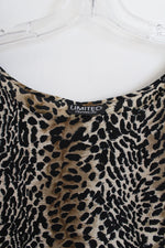 Limited Apparel Inc. Vintage Green Cheetah Print Chiffon Dress | 2XL