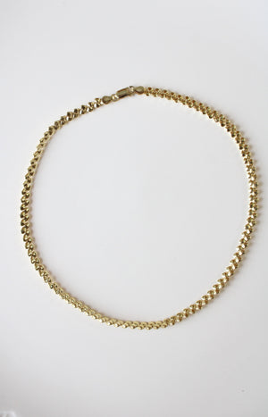 Gold Coated Sterling Silver Sculpted Cable Chain Necklace