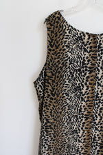 Limited Apparel Inc. Vintage Green Cheetah Print Chiffon Dress | 2XL