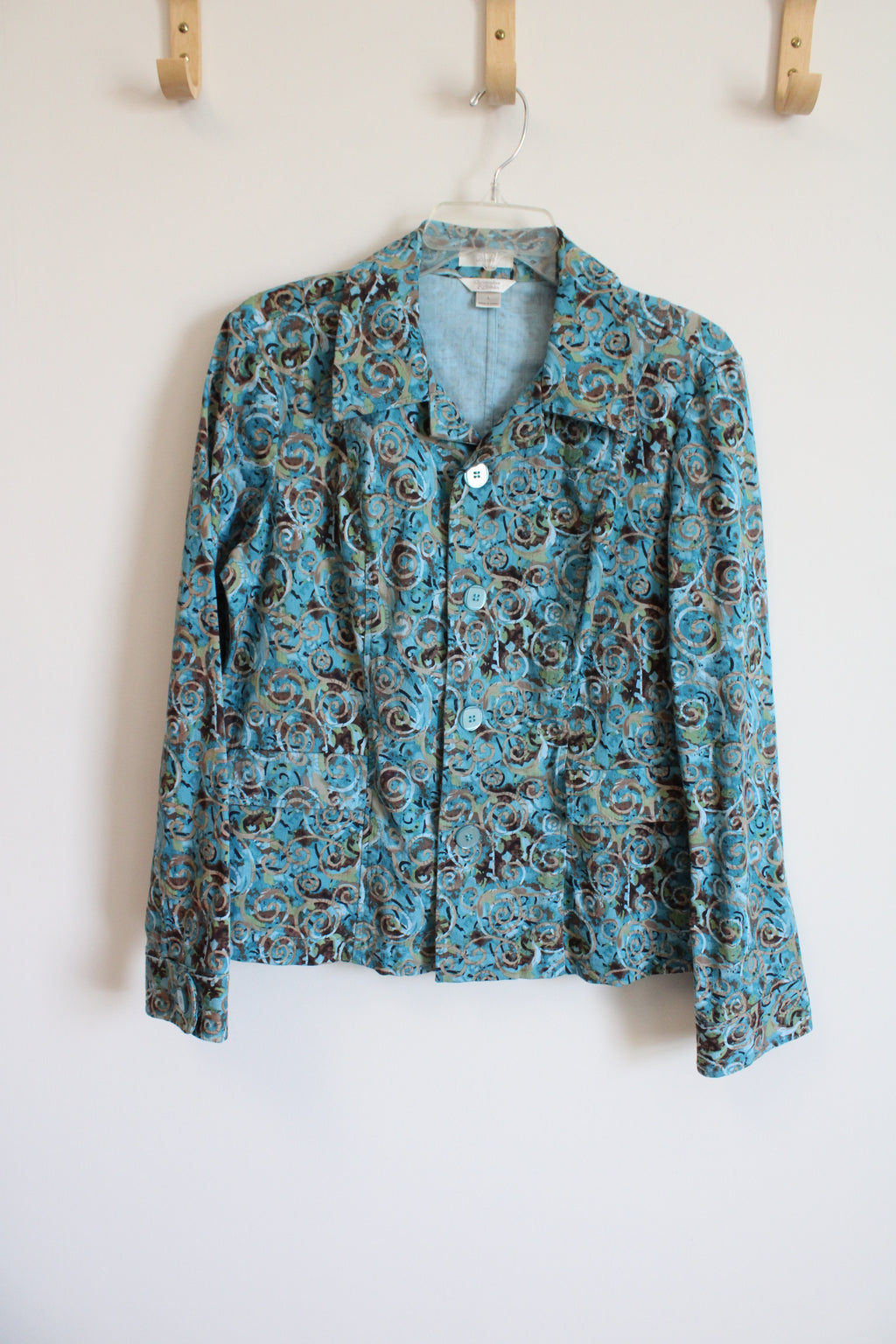 Christopher & Banks Blue Patterned Jacket | L