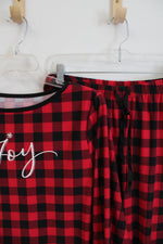 Croft & Barrow Red & Black Plaid Joy 2-Piece Pajama Set | M