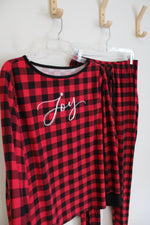 Croft & Barrow Red & Black Plaid Joy 2-Piece Pajama Set | M