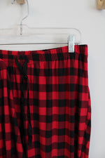 Croft & Barrow Red & Black Plaid Joy 2-Piece Pajama Set | M