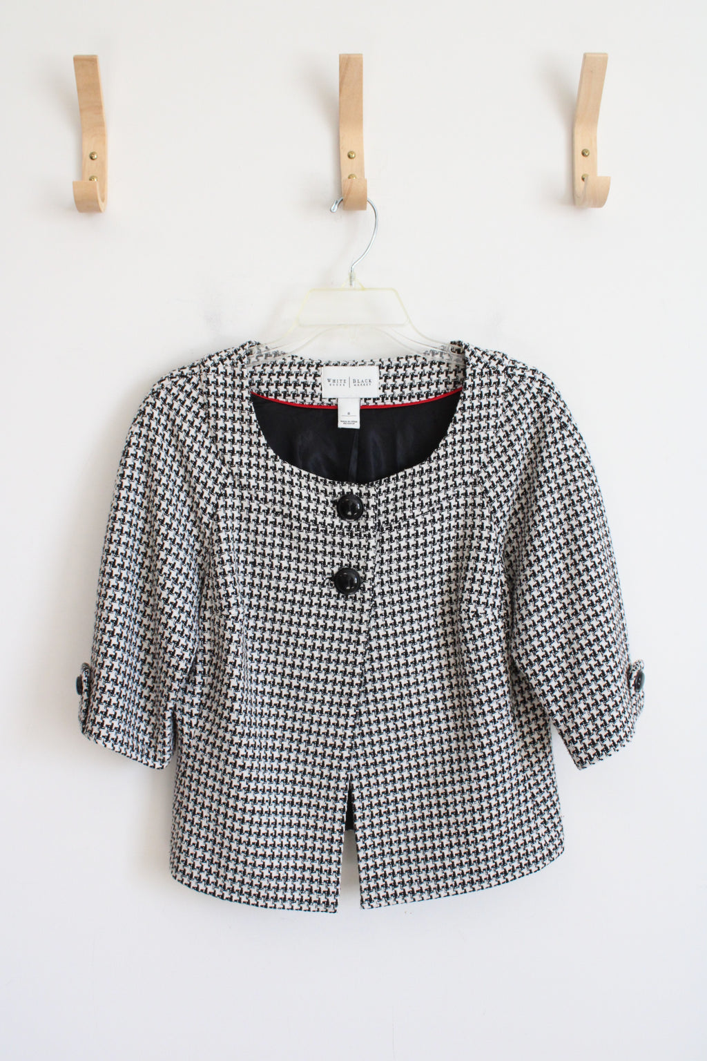 White House Black Market Black & White Patterned Jacket | 8