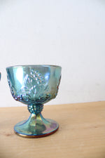 Indiana Glass Vintage Harvest Grape Blue Iridescent Carnival Glass Cream & Sugar Set