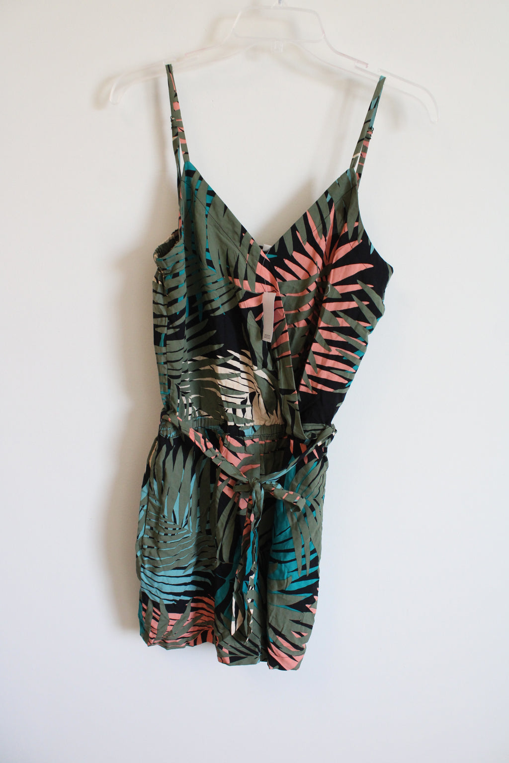 NEW LOFT Black Tropical Print Romper | S