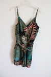 NEW LOFT Black Tropical Print Romper | S