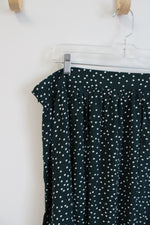 Shein Curve Dark Green & White Polka Dot Slitted Maxi Skirt | 3XL