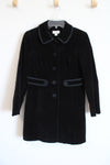Ann Taylor Black Velvet Pea Coat | 2 Petite