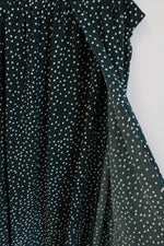 Shein Curve Dark Green & White Polka Dot Slitted Maxi Skirt | 3XL