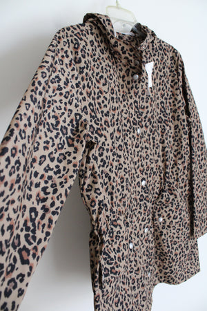 NEW J.Crew Leopard Print Water Resistant Rain Jacket | M