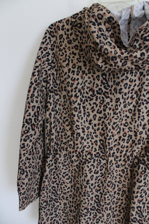 NEW J.Crew Leopard Print Water Resistant Rain Jacket M Jubilee Thrift