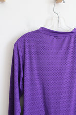 Zyia Active Purple Mesh Long Sleeved Athletic Shirt | M