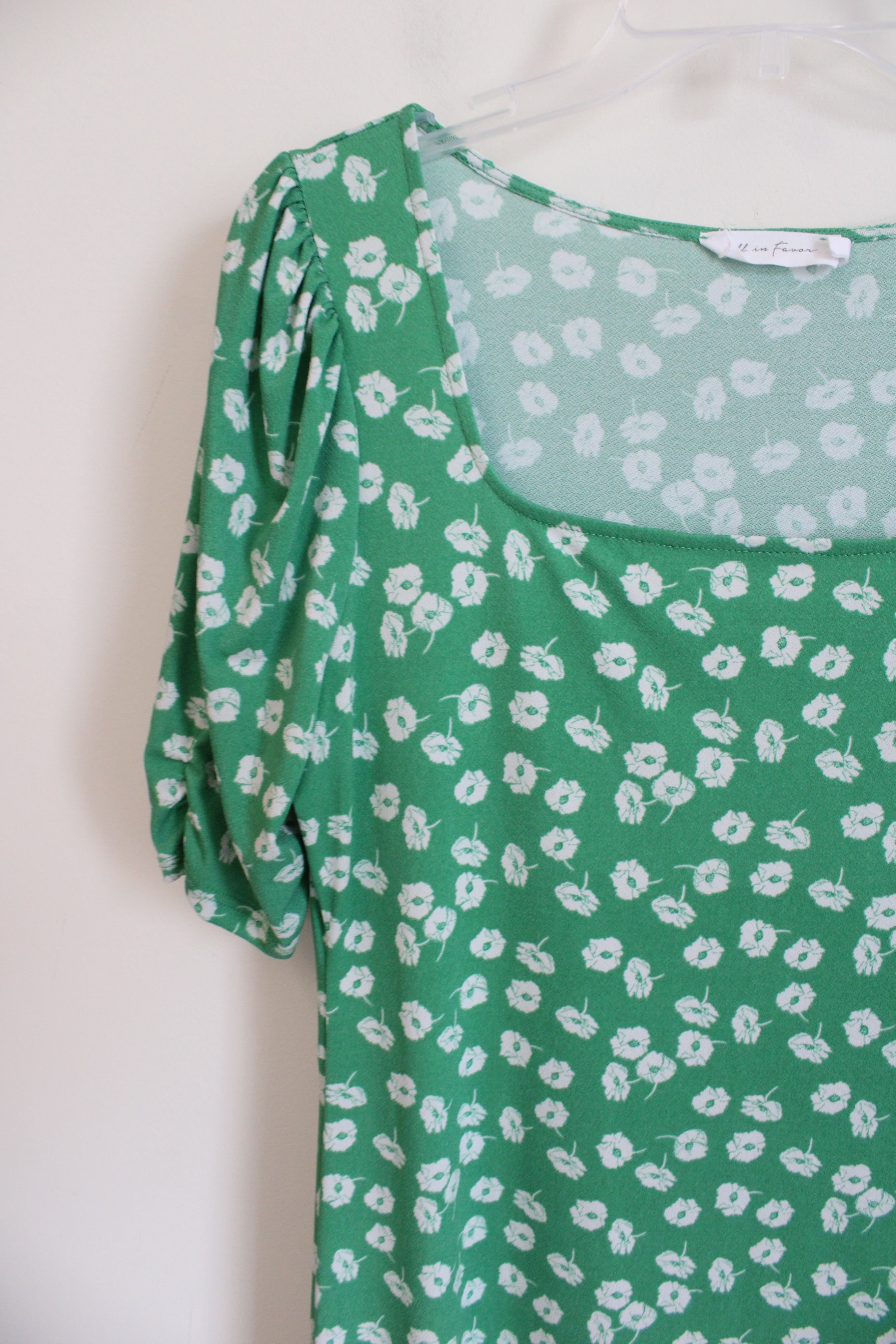 All In Favor Green White Floral Dress | XL