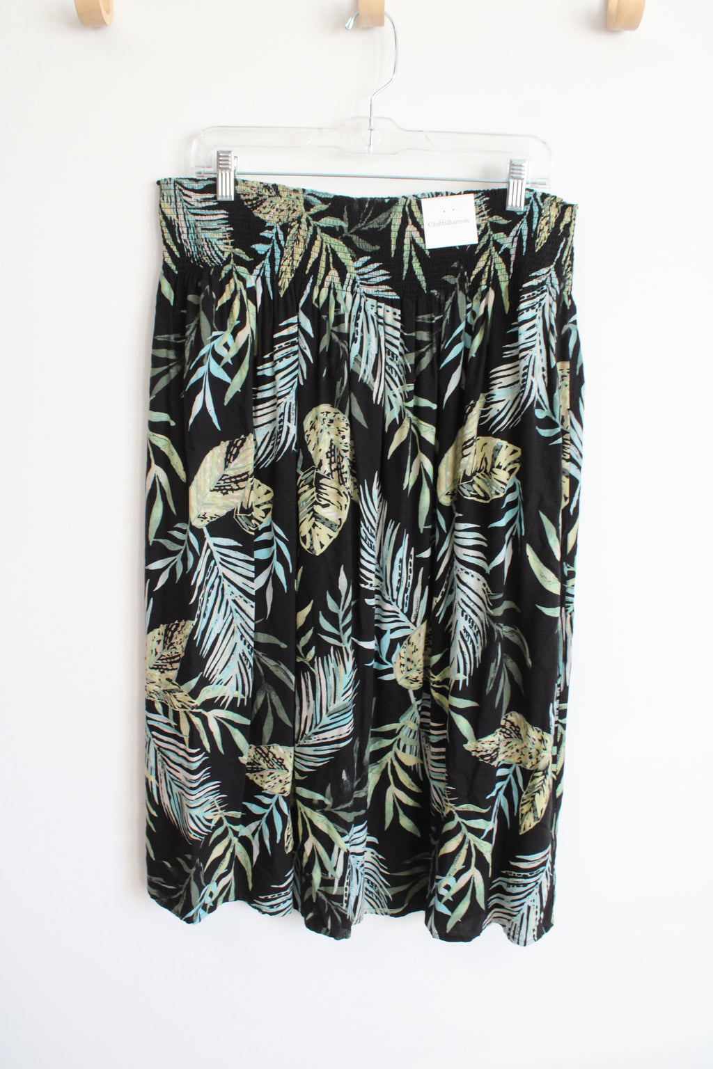 NEW Croft & Barrow Black Rayon Tropical Skirt | XL