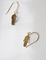 JCM Two-Toned 14K Gold Dangle Flip Flop Earrings