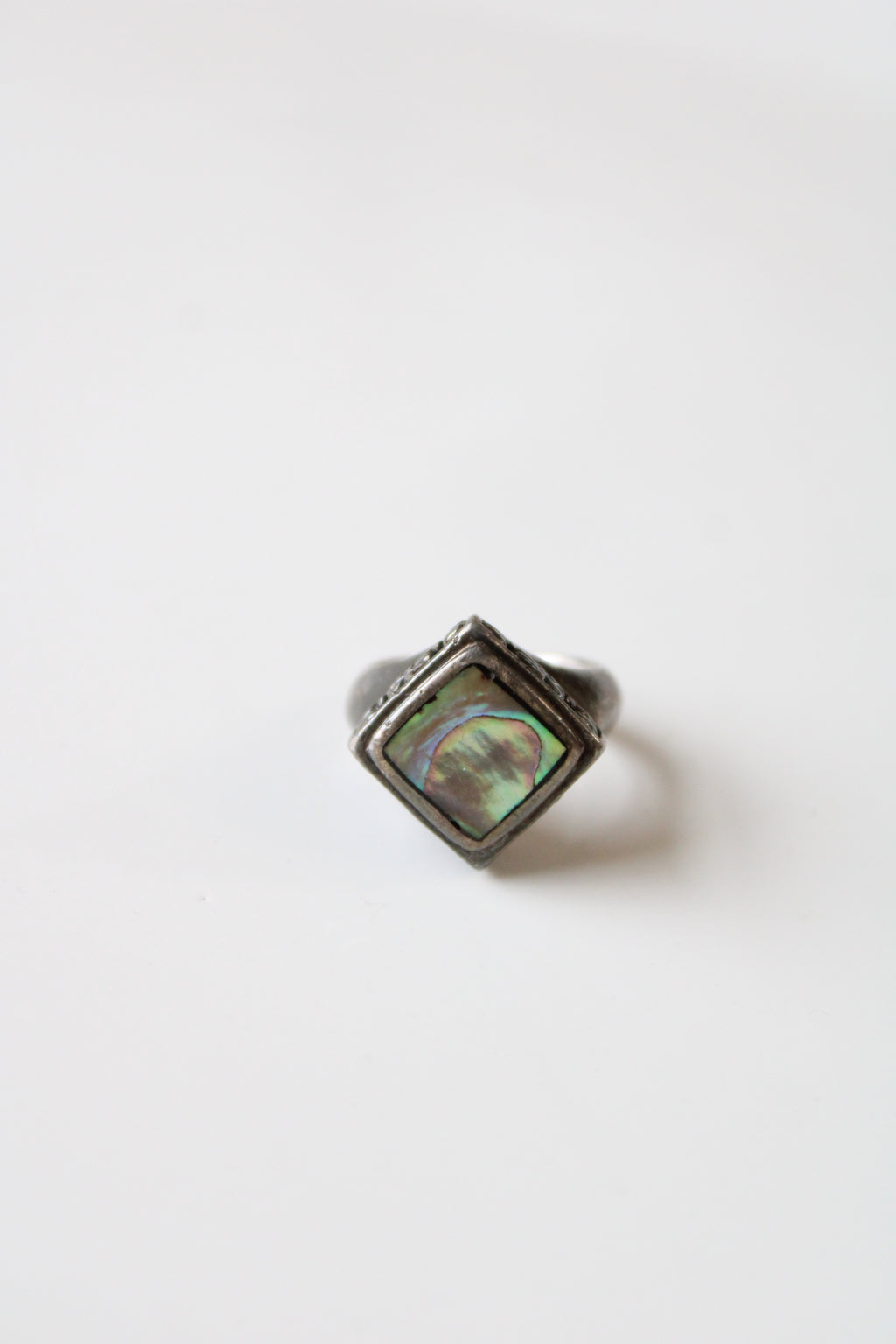 Abalone Sterling Silver Diamond Shaped Vintage Ring | Size 7