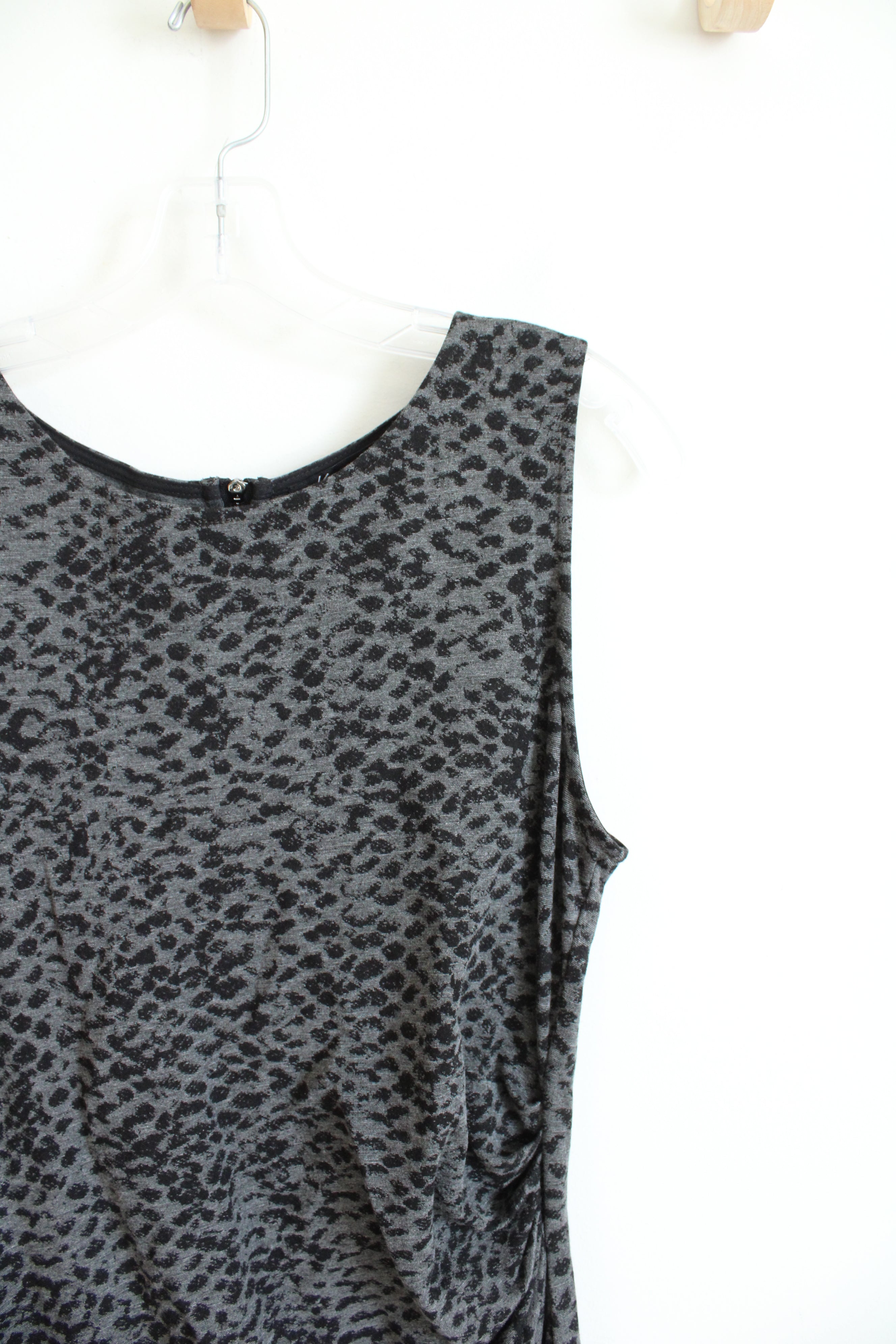 Kenneth Cole Black & Gray Patterned Sleeveless Dress | 12