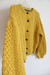 Irelands Eye Dublin Yellow Wool Knit Cardigan | XL