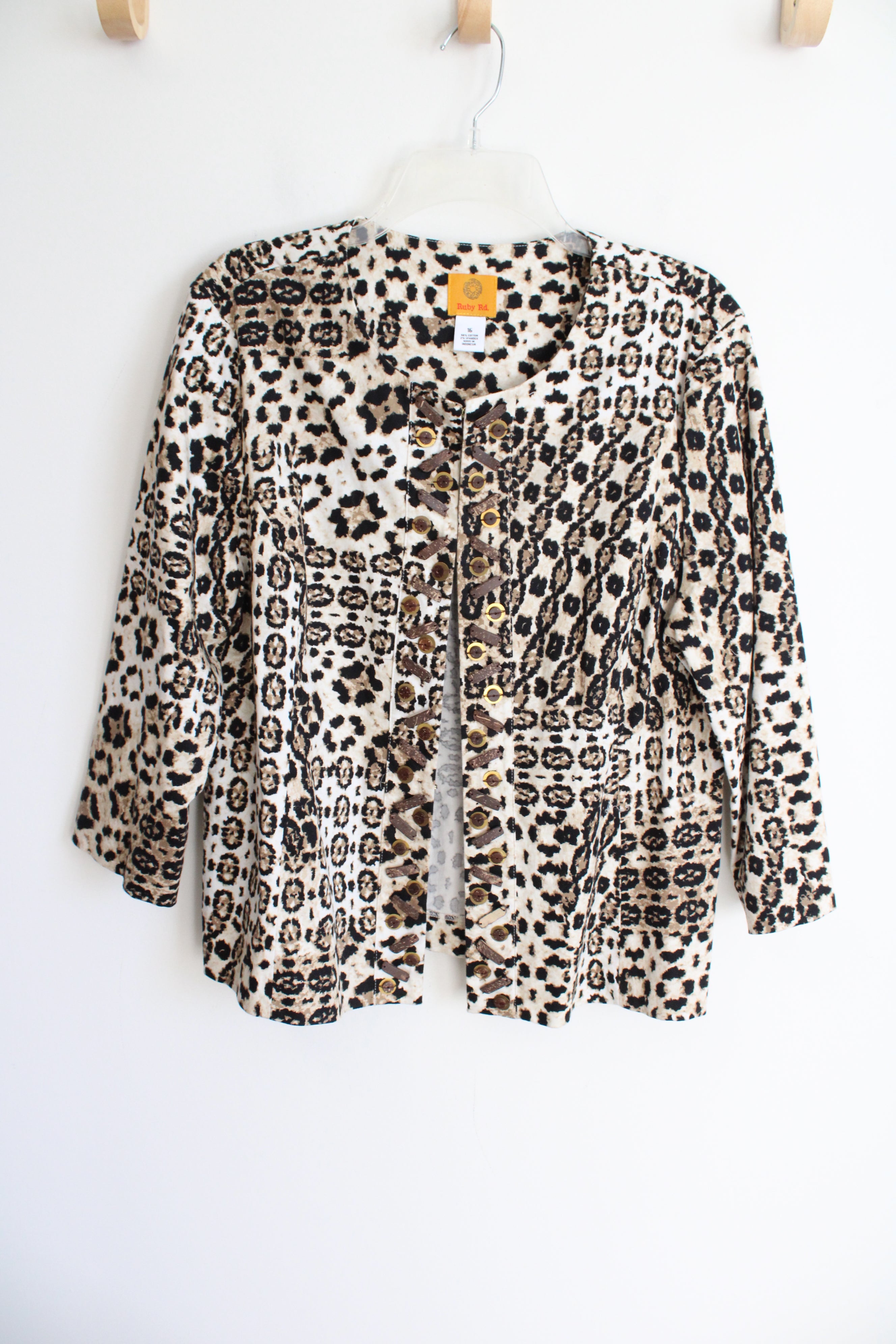 Ruby Rd. Leopard Print Cotton Jacket | 16