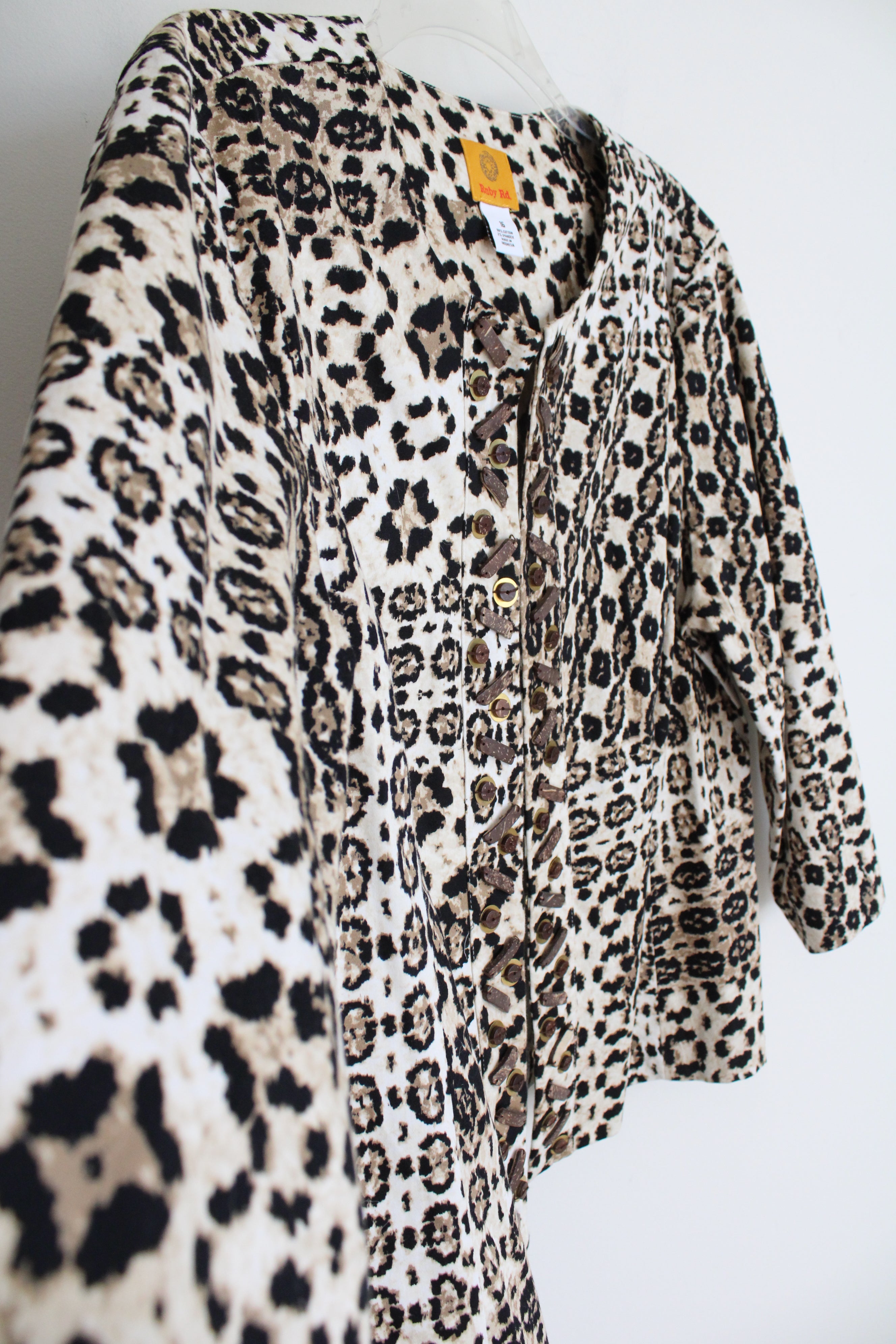 Ruby Rd. Leopard Print Cotton Jacket | 16