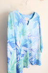 Alfred Dunner Blue & Green Floral Top | L