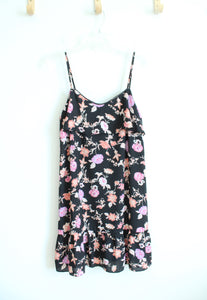 Xhilaration Black Pink & Orange Floral Flowy Dress | M