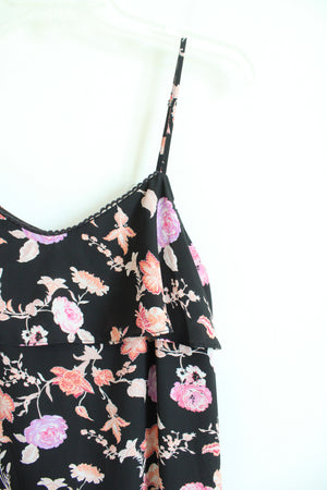 Xhilaration Black Pink & Orange Floral Flowy Dress | M