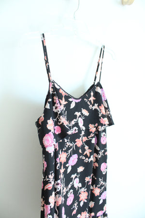 Xhilaration Black Pink & Orange Floral Flowy Dress | M